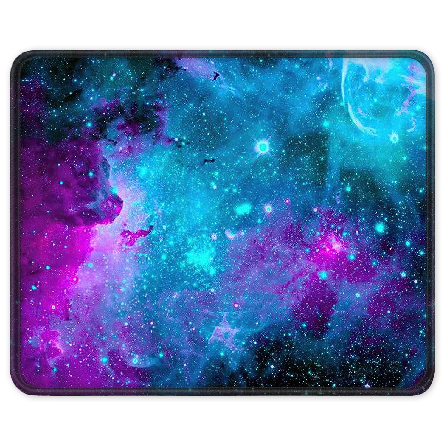 ITNRSIIET Mauspad mit Rutschfester Gummiunterseite, genähter Rand, Premium-strukturiert, wasserdichtes Gaming-Mauspad für kabellose Maus, Computer, Laptop, Büro, 260 x 210 mm, Nebula Galaxy - 1