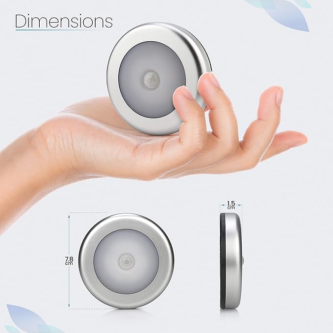 The Glowhouse 6 Pack Motion Sensor Lights, Draadloze Batterij Aangedreven Automatische Nachtlampje met 3M Zelfklevende Pads die overal blijven plakken of gebruik magneet, Kasten Garderobe Kast Hal Trappen photo 2