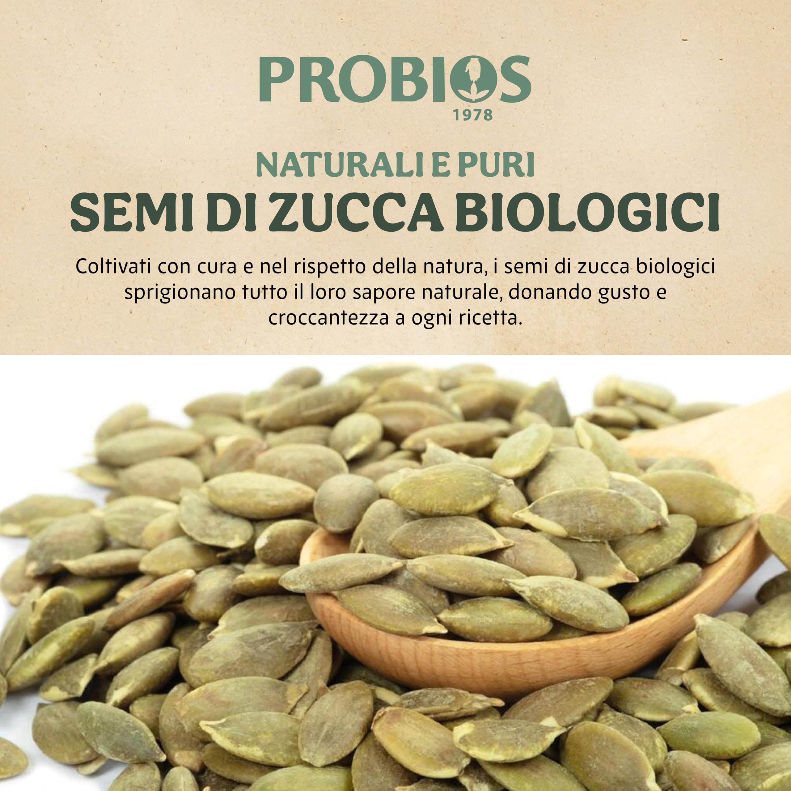 Probios Semi di Zucca Bio - Ricchi di Nutrienti - Perfetto per Piatti Dolci e Salati - Deliziosi e di Qualità Premium Semi Zucca - Confezione da 5 kg