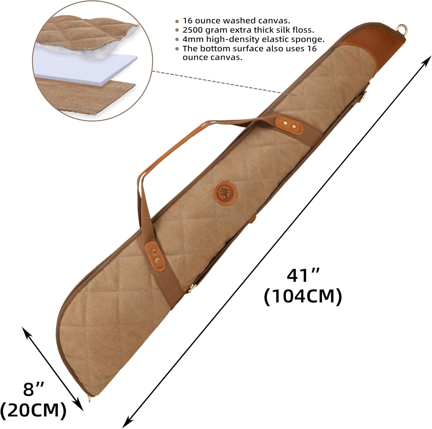 WAYNE'S DOG 41" Soft Gun Case with Canvas Rifle Bolt Pouch Holder