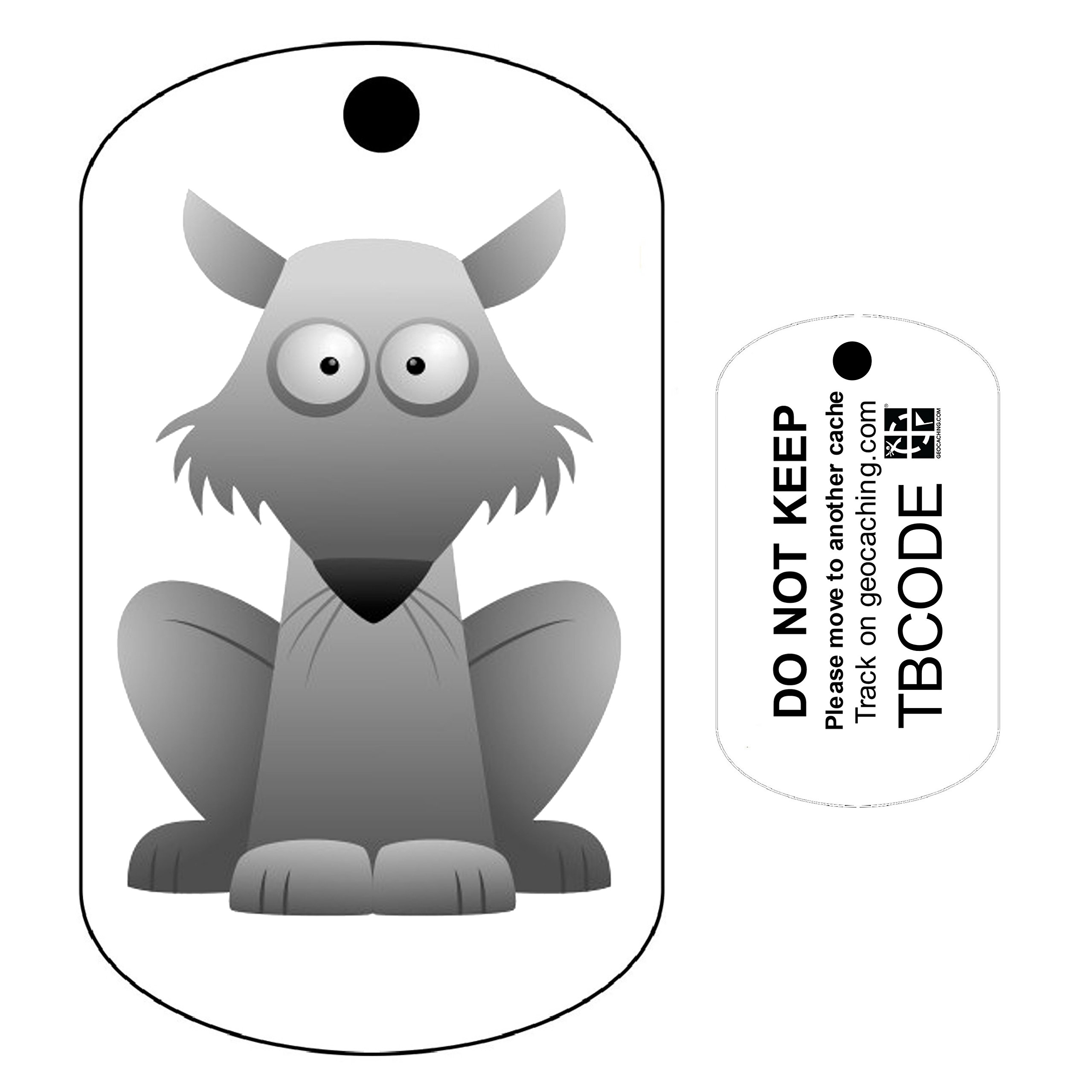 Wez the Wolf Travel Tag (Travel Bug) For Geocaching - Trackable Tag Wolf