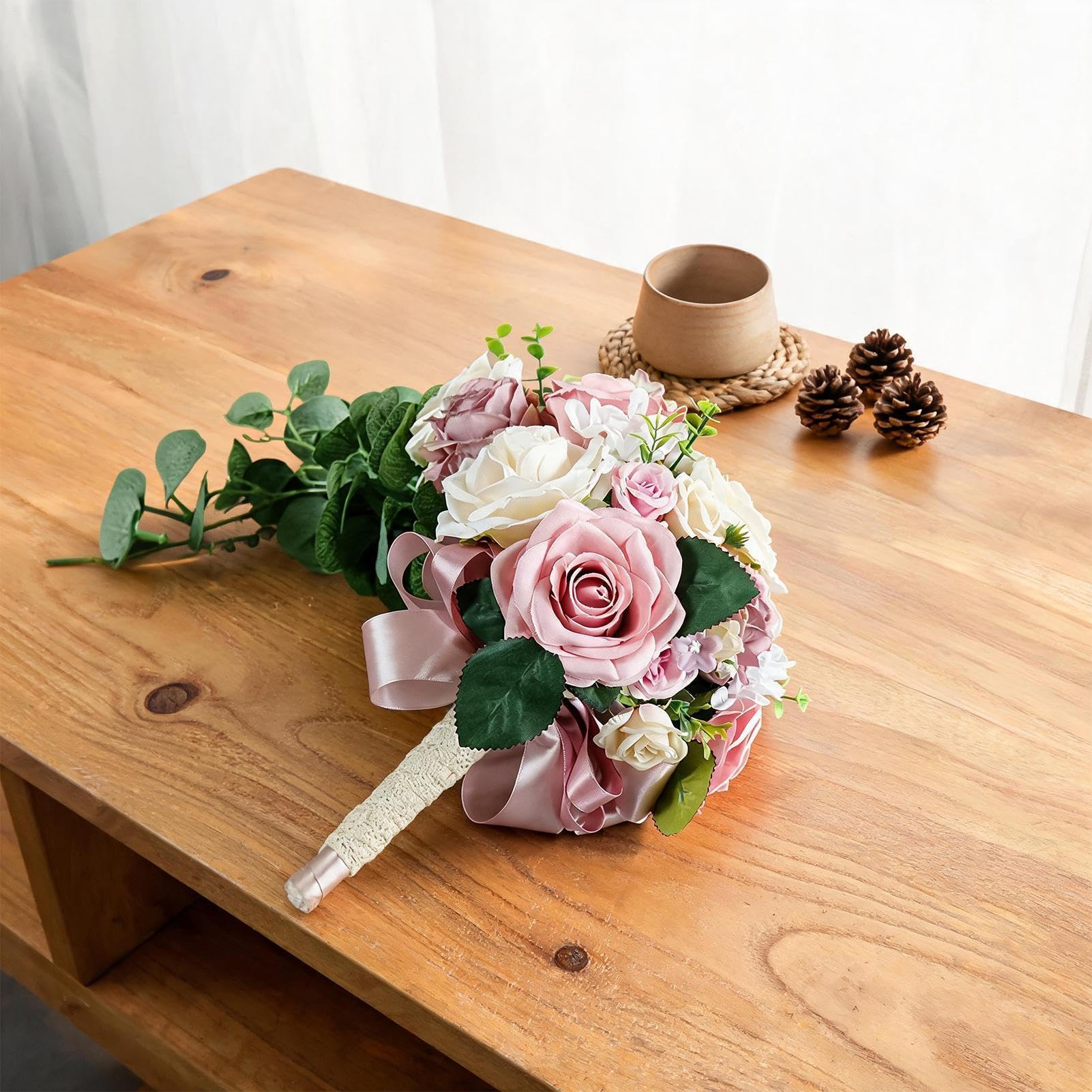 Bouquet Nuziali per la Sposa A Cascata Artificiali in Stile Boho Rustico