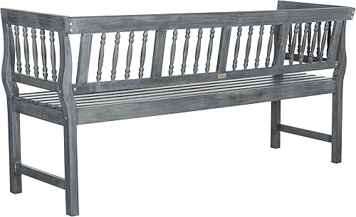 Vista 17 de SAFAVIEH PAT6732A - Banco de madera Brentwood para exteriores Antiguo/blanco