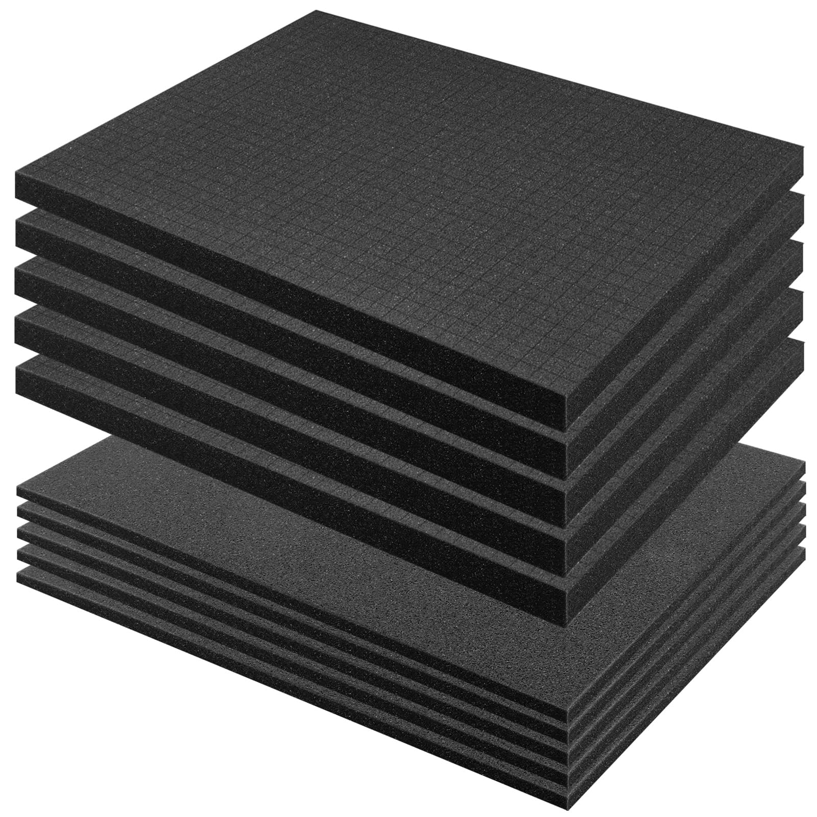 Rasterschaumstoff Würfelschaum, 5 Stück 400 x 300 x 25mm/5 Stück 400 x 300 x 10mm, Kamerakoffer Schaumstoff, Schaumstoffeinlage zum Auseinandernehmen für Schutzkästen, Präzisionsinstrumente