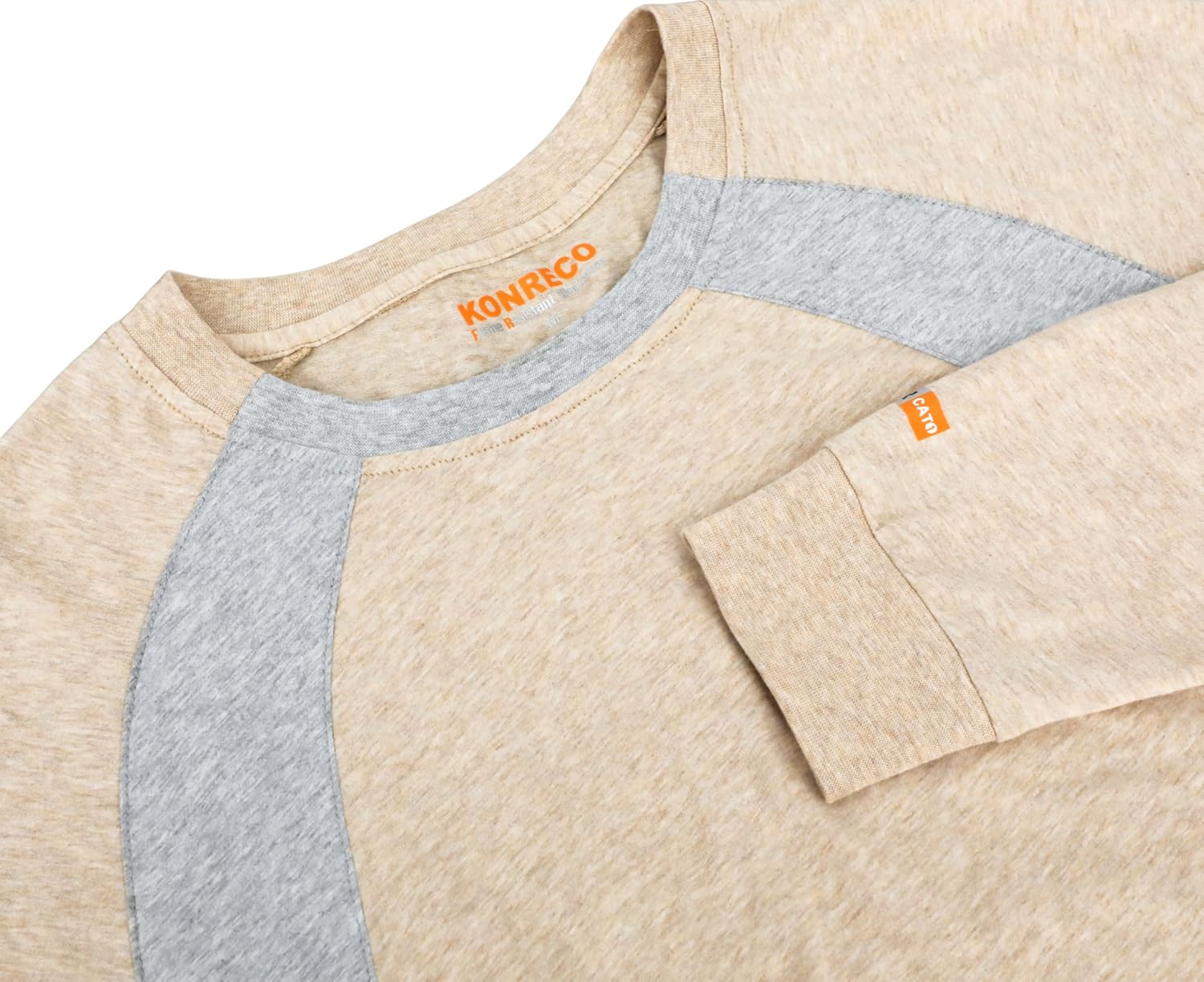 KONRECO FR Shirts for Men Summer Two Tone 4oz Lightweight Flame Resistant/Fire Retardant CAT1 Work T-Shirt Baselayer - Image 5