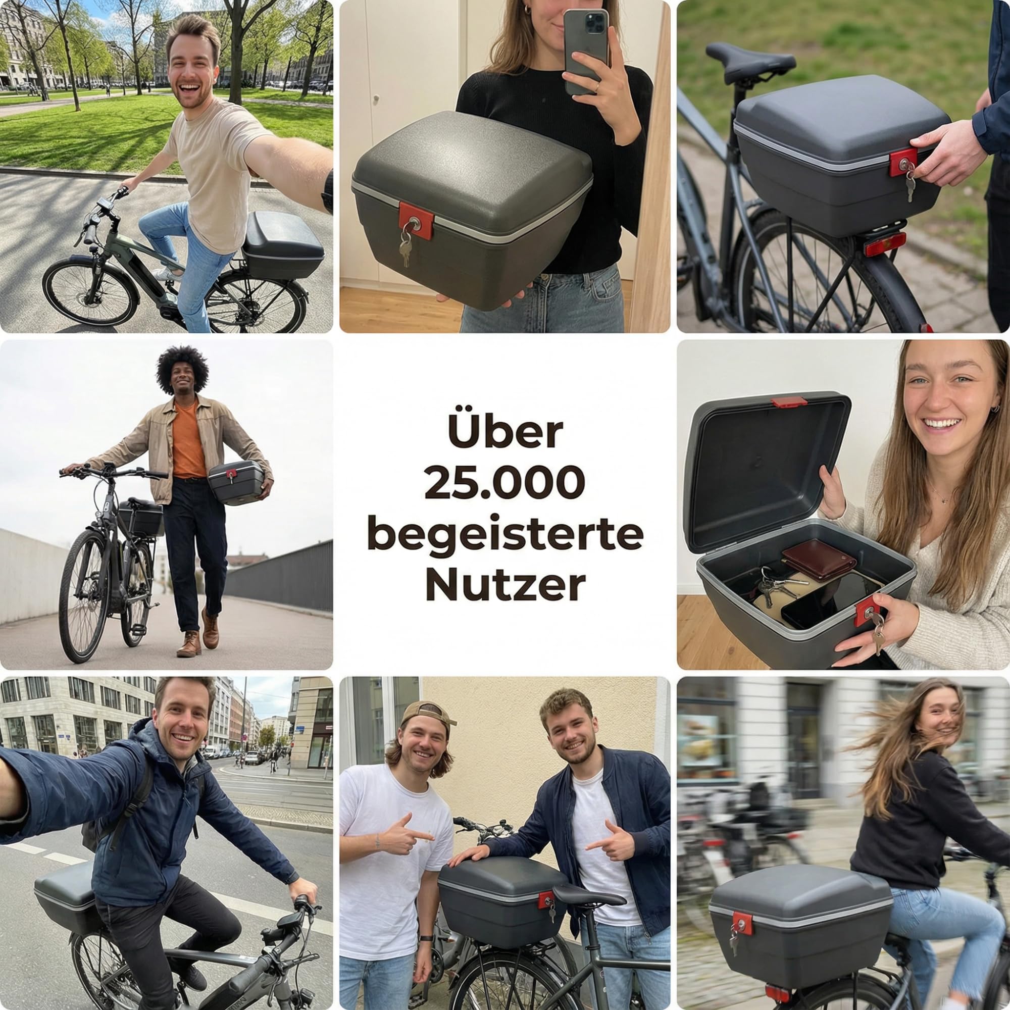 Thiru Touring-Tresor Fahrradkoffer 14L - abschließbar & wasserdicht für Gepäckträger - diebstahlsichere Hartschale mit Universalhalterung für E-Bike & City-Bike - Made in Germany - 36x27x22 cm