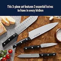 Vista 2 de HENCKELS Dynamic Razor-Sharp - Juego de cuchillos de cocina de 5 piezas, cuchillo de chef, cuchillo de pan, diseño alemán informado por más de 100