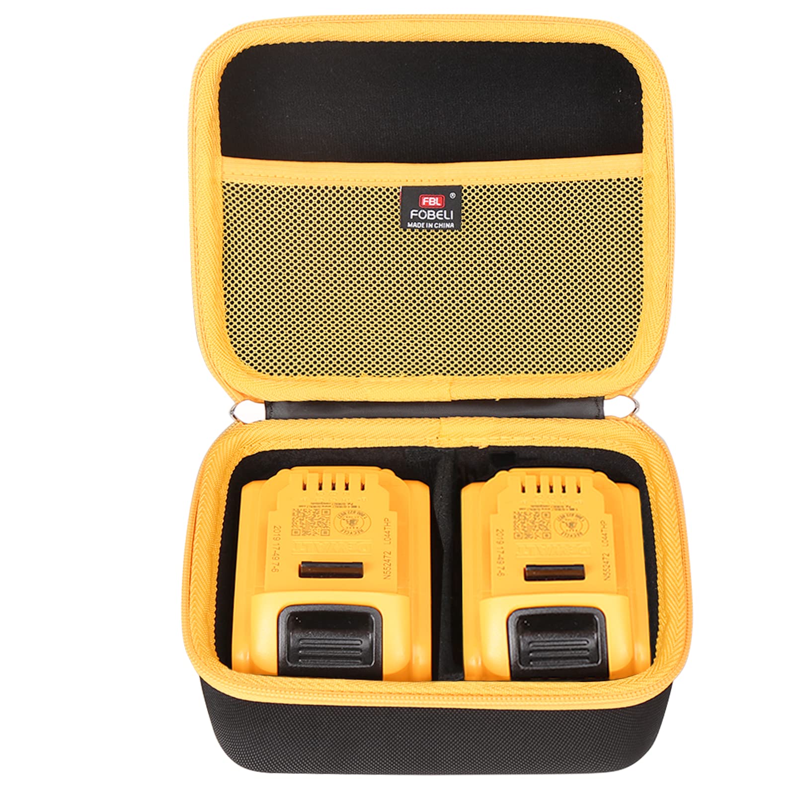 FBLFOBELI Hard EVA Carrying Case for DEWALT/Milwaukee 8v/12v/18v/20v/60v Max XR Battery, Holds 20V 2.0/3.0/4.0/5.0/6.0/9.0-Ah Battery (for 2 Pack)
