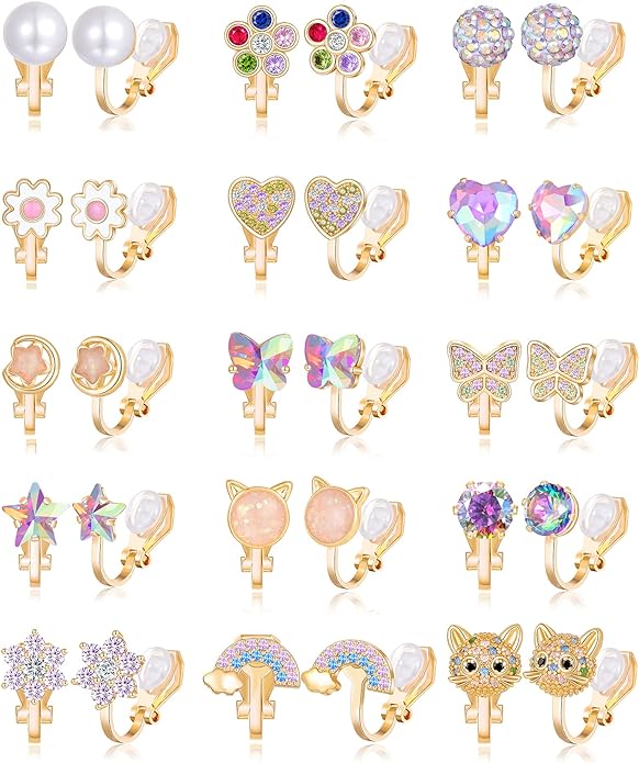 Tornito clip on stud earrings