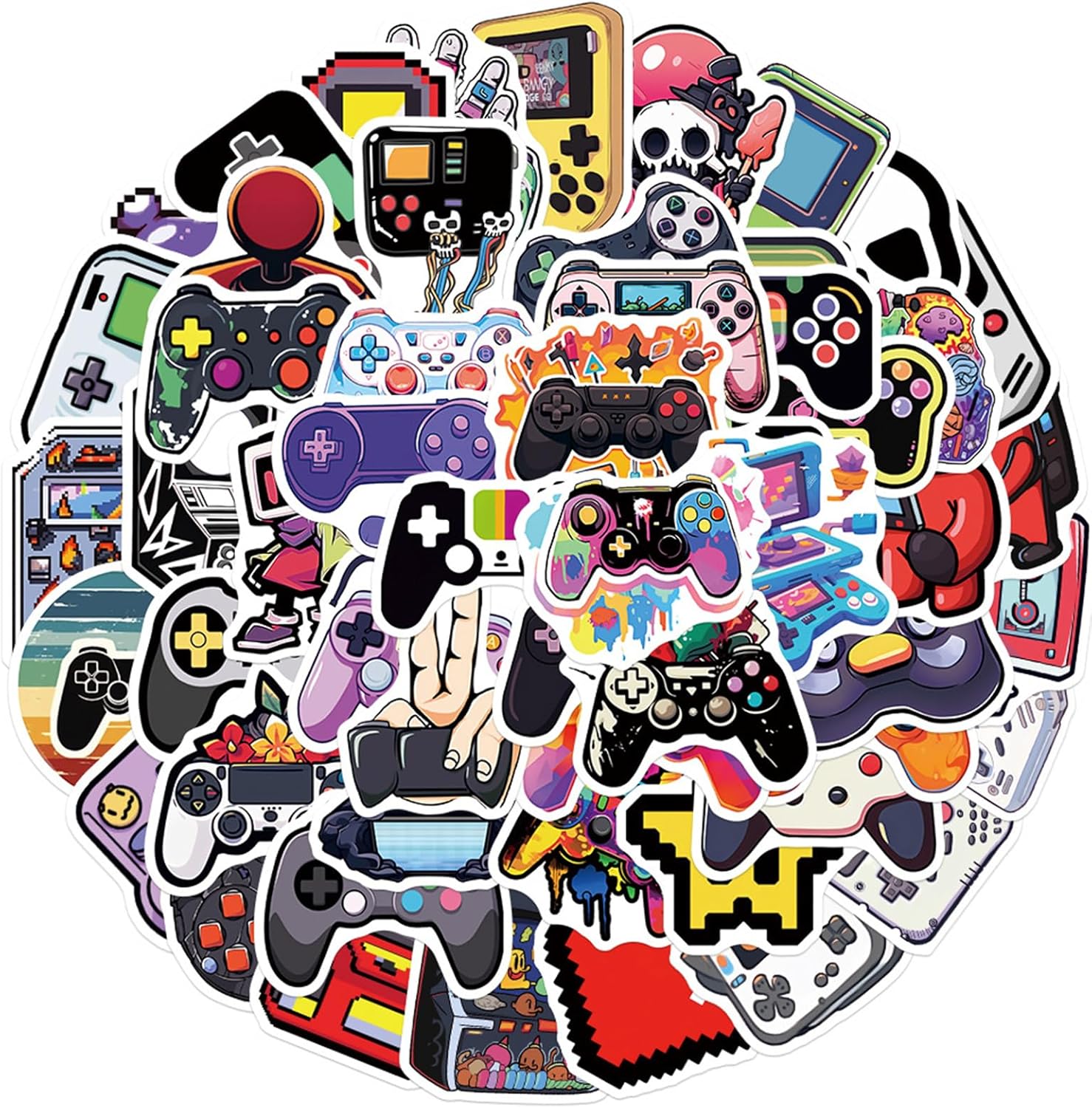 50Pcs Play Game Stickers, Cool Cartoon Trendy Gamepad Waterproof Gaming Sticker for Teen Adult Water Bottle, Laptop, Skateboard, Bike, Phone, Computer, Travel Case (Game), Chroma 50Pcs Play Game Stickers, Cool Cartoon Trendy Gamepad Waterproof Gaming Sticker for Teen Adult Water Bottle, Laptop, Skateboard, Bike, Phone, Computer, Travel Case (Game), Chroma