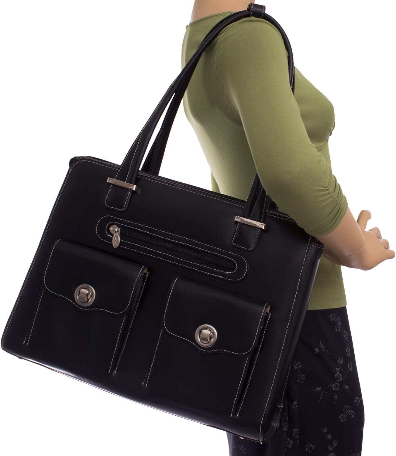 Bеѕt Cуbеr Dеаlѕ 🔥 McKlein, W Series, Verona, Top Grain Cowhide Leather, 15 Leather Fly-Through Checkpoint-Friendly Ladies' Laptop Briefcase, Black (96625)