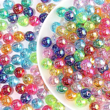 LadayPoa 200-Piece 10mm Random Mixed Color Bubble Beads: Exceptional Crafting Versatility