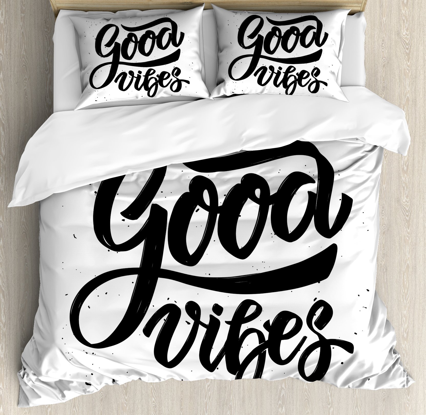 Ambesonne Chill Duvet Cover Set, Hand Drawn Style Lettering Motivation Phrase with Modern Grunge Loo