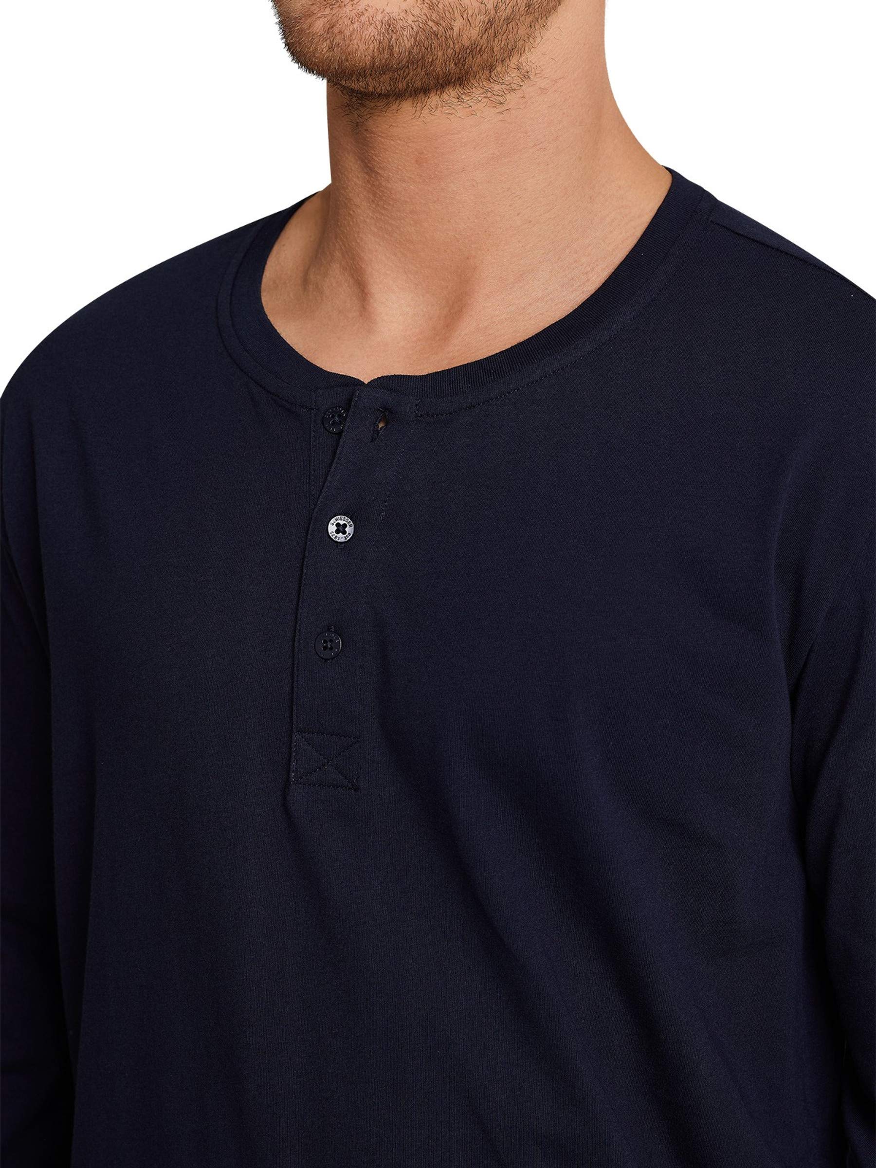 Schiesser Górna część piżamy Mężczyźni Mix & Relax Langarmshirt Knopfleiste