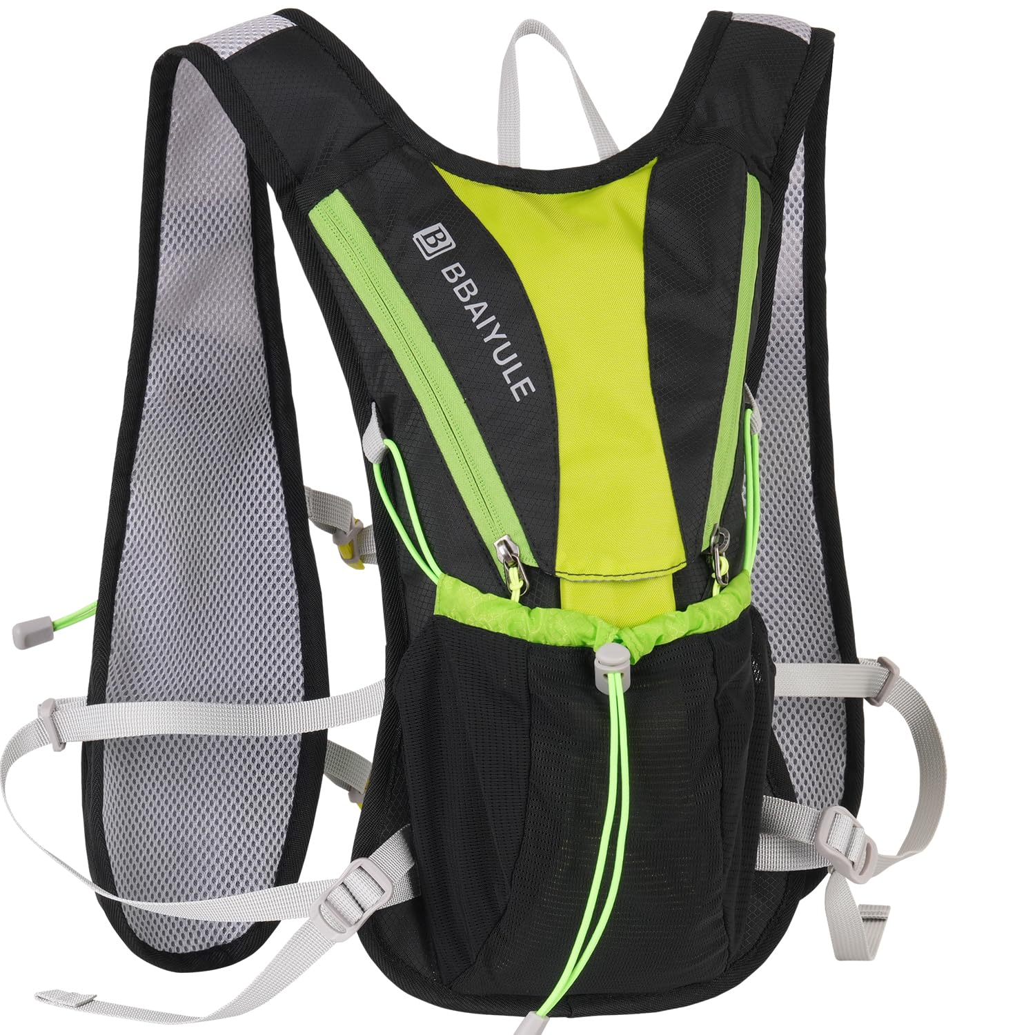 Sac à dos d'hydratation avec poche d'hydratation, ultra léger, sac à dos de course, avec poche à eau, 2 l, sans BPA, sac à dos avec poche à eau et réflecteurs