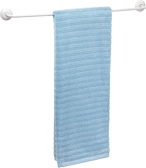 iDesign Classico Pared, Sencillo Soporte Metal para baño, Barra toallero para Colgar Toallas, Manoplas o paños de Cocina, Blanco Mate, 64,3 cm x 7,0 ...