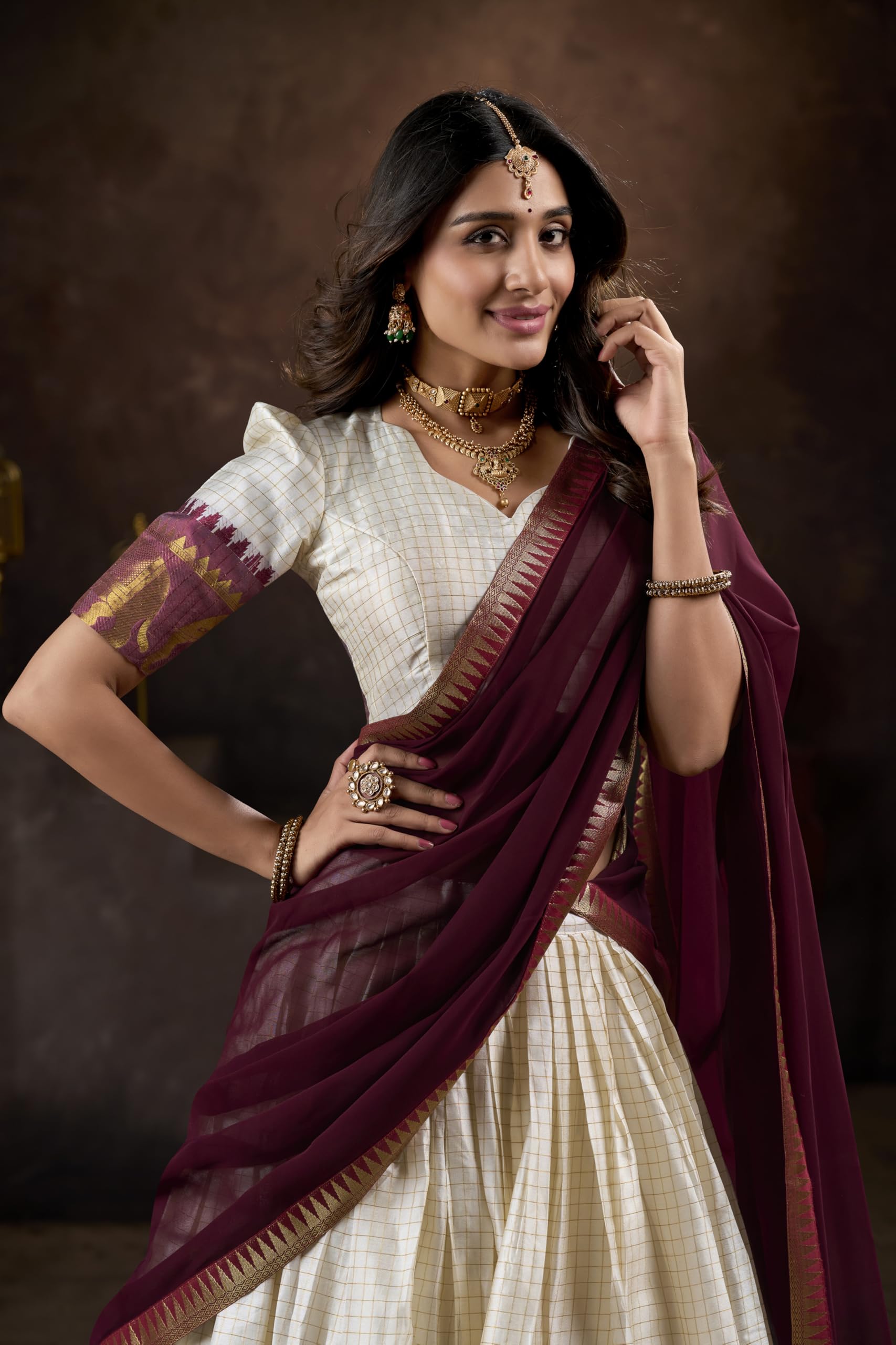 LooknBook Art Women Wedding Lehenga choli With Dupatta (White) - Image 2 thumbnail