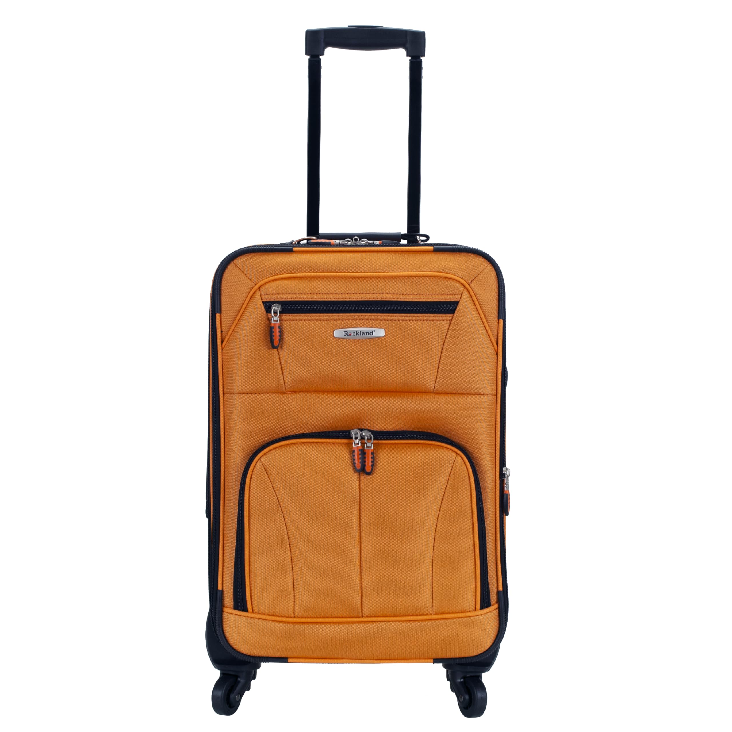 Rockland Pasadena Softside Spinner Wheel Luggage, Orange, Carry-On 19-Inch