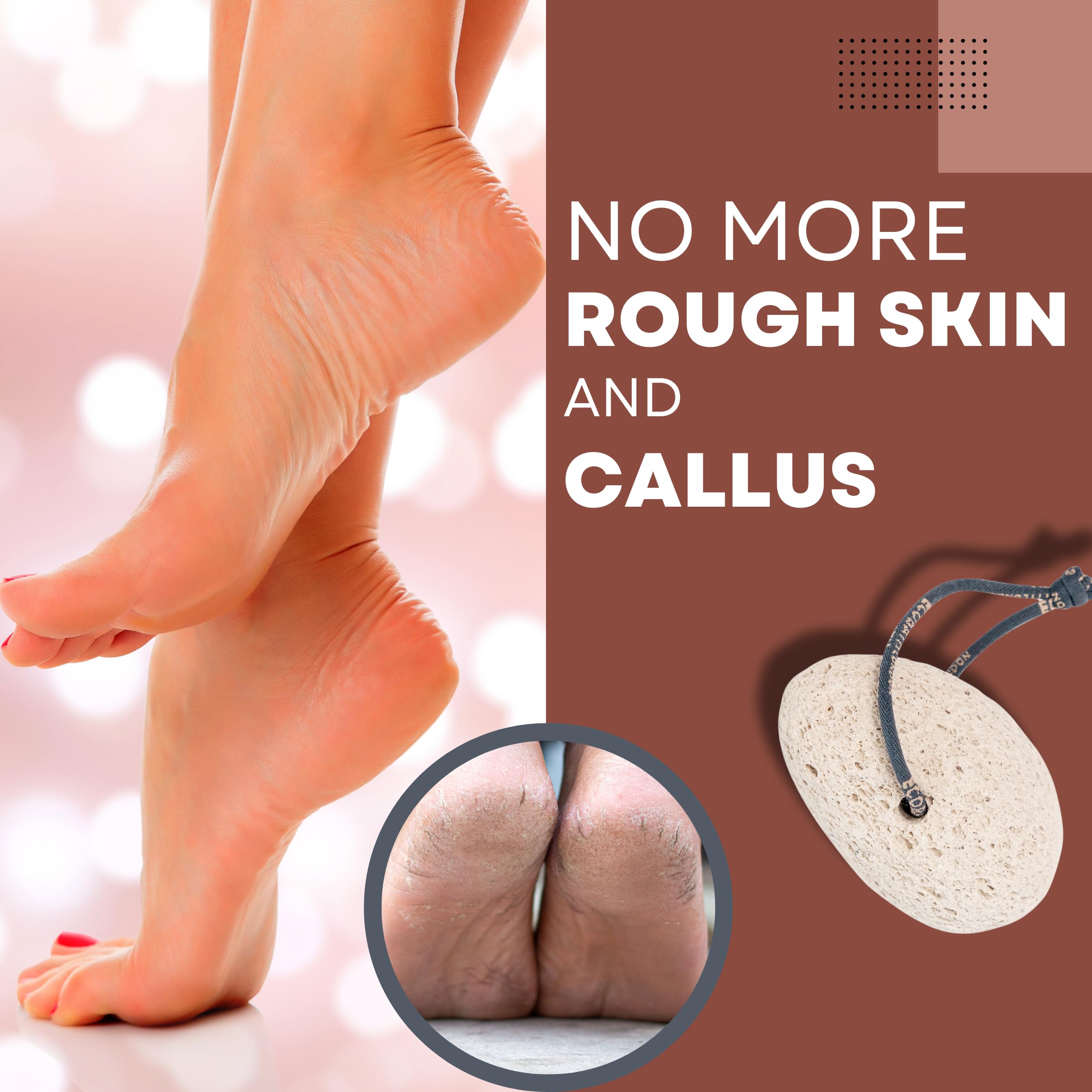 Eco Bath Natural Pumice Volcanic Stone (Smooth with Rope) Grey