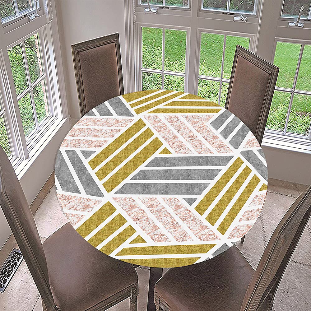 FANSU Impression 3D Protège Table Elastiqué Rond Nappe Anti
