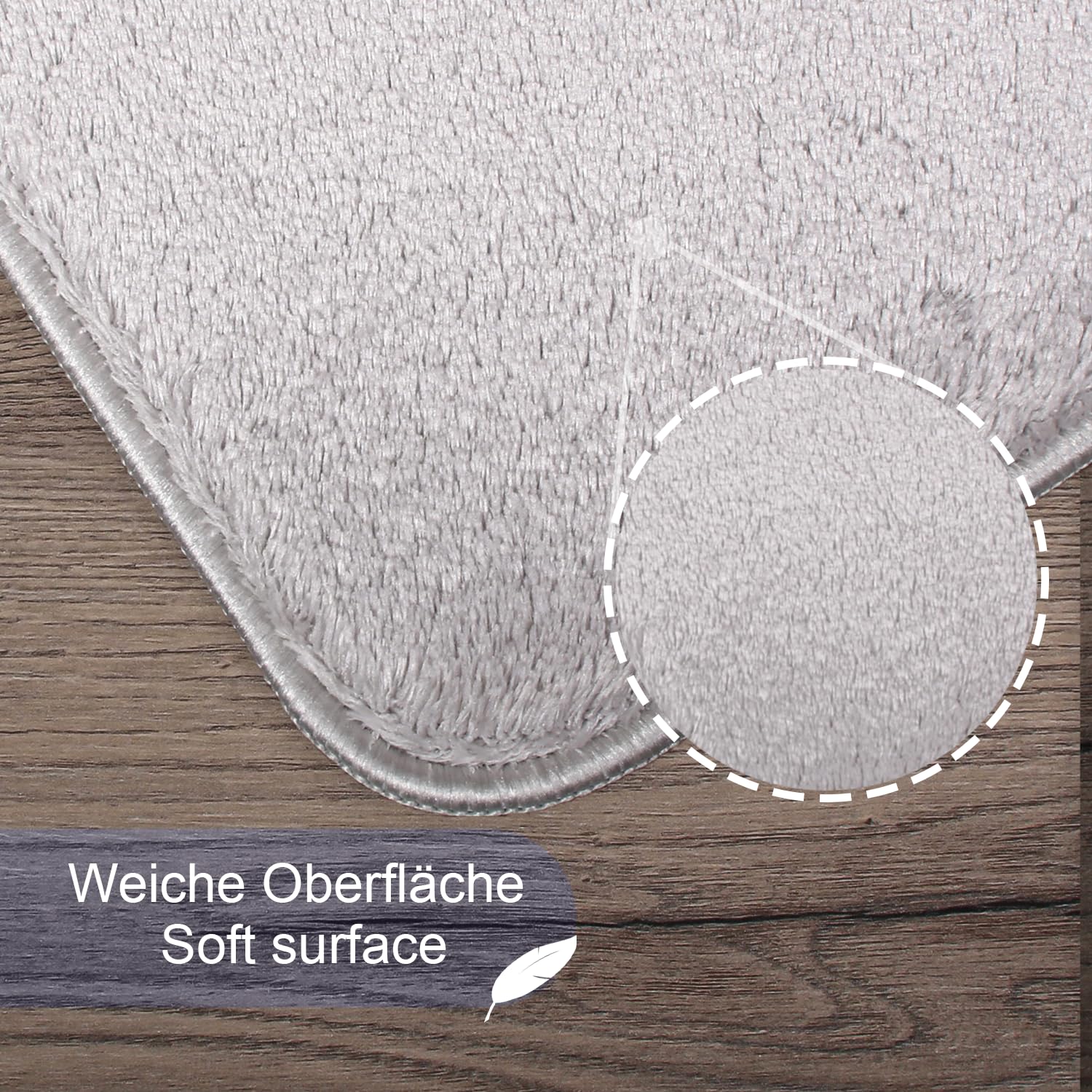 Relax rutschfeste Badematte, Grau, 80x150 Plüsch Badteppich | Weiche Bad- und Duschvorleger Maschinenwaschbar, Schnell Trocknend Badvorleger