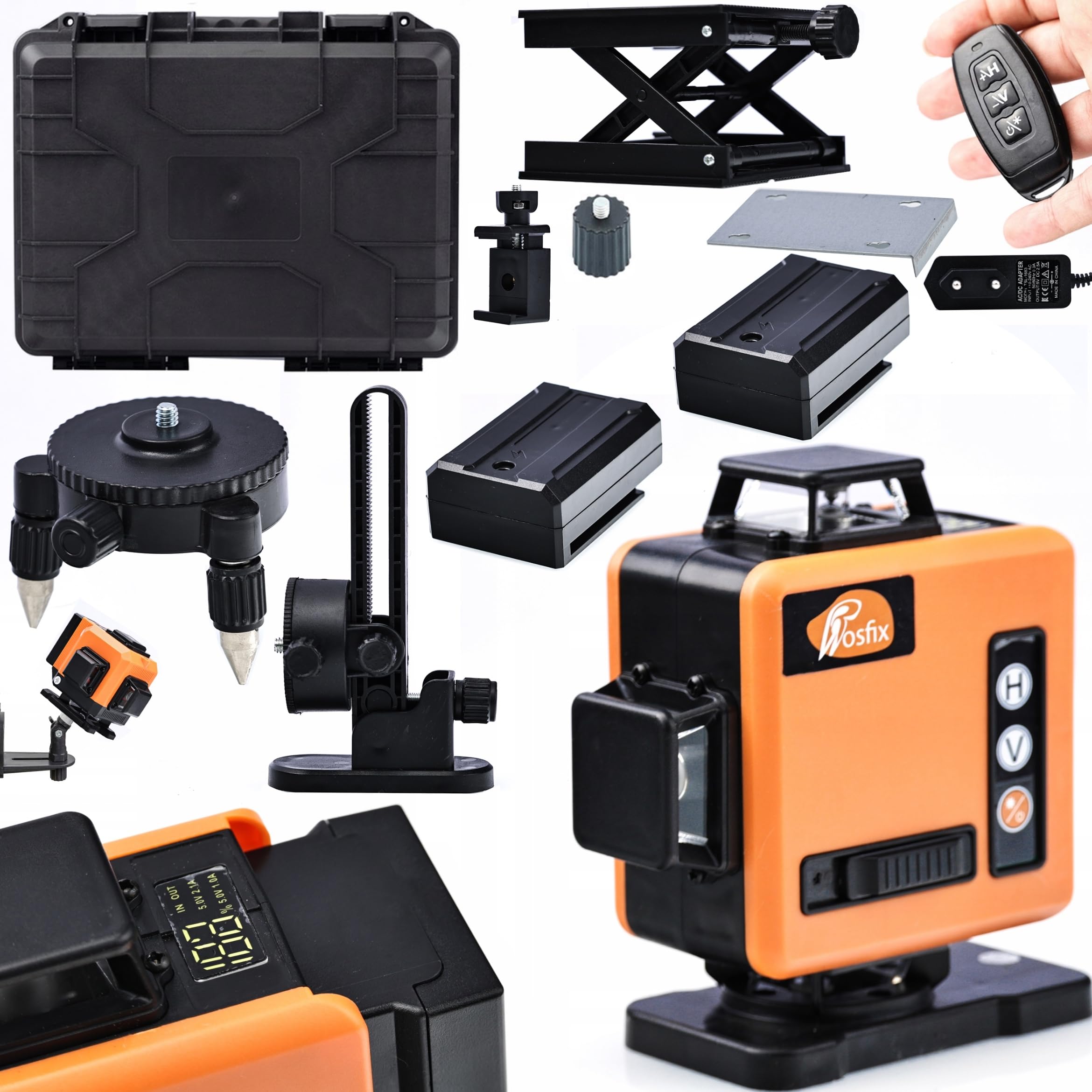 ROSFIX ANIMAL PRO LASER KRZYŻOWY POZIOMICA 360 16 LINII WYŚWIETLACZ 2AKU HQ
