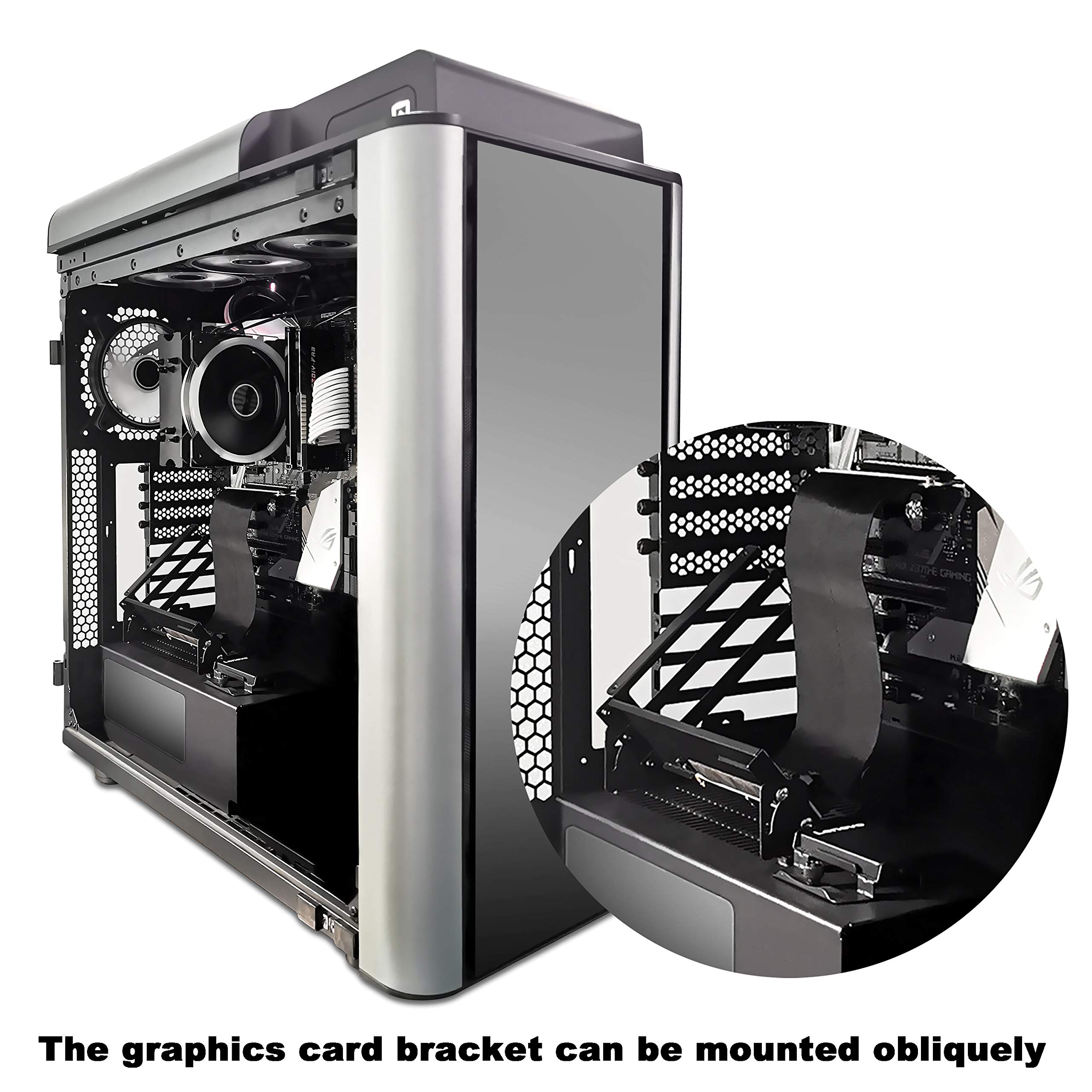 EZDIYFAB MultiAngle Adjustment Vertical Graphics Card Holder Bracket