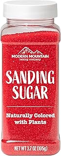 Red Sanding Sugar (3.7oz) Naturally Colored with Plants, No Artificial Dyes, Dye Free Christmas Sprinkles, Red Sugar Sprinkles, Perfect for Christmas Cookies, Non-GMO Sourced, Verified Gluten Free