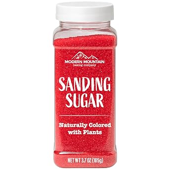 Red Sanding Sugar 3.7oz Naturally Colored with Plants, No Artificial Dyes, Dye Free Christmas Sprinkles, Red Sugar Sprinkles, Perfect for Christmas Cookies, Non-GMO Sourced, Verified Gluten Free