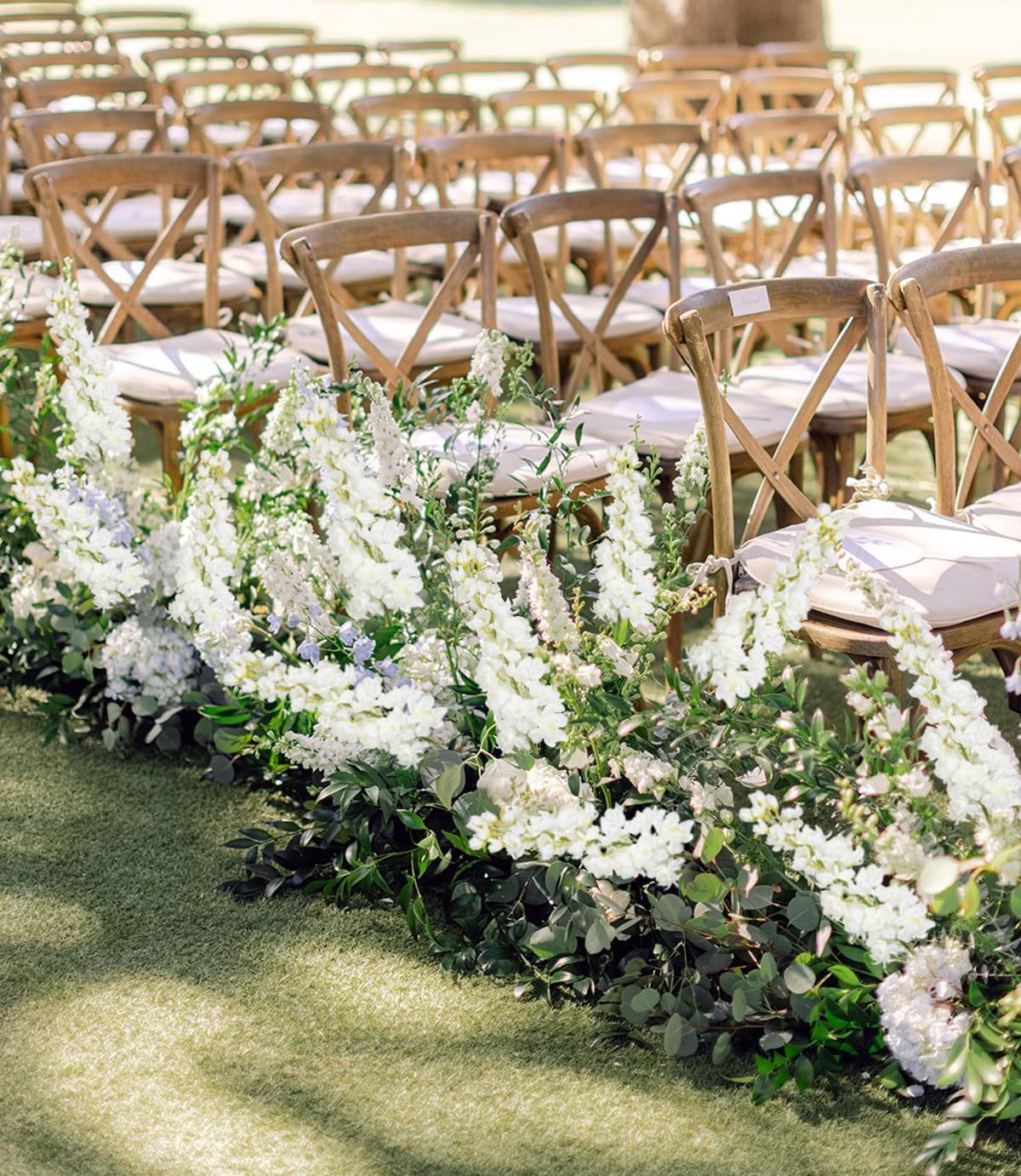 White Delphinium Artificial Flowers,5PCS Faux Larkspur Flowers 39" Long Stem Silk Flowers for Tall Vase Home Wedding Table Decor(White) - Image 4