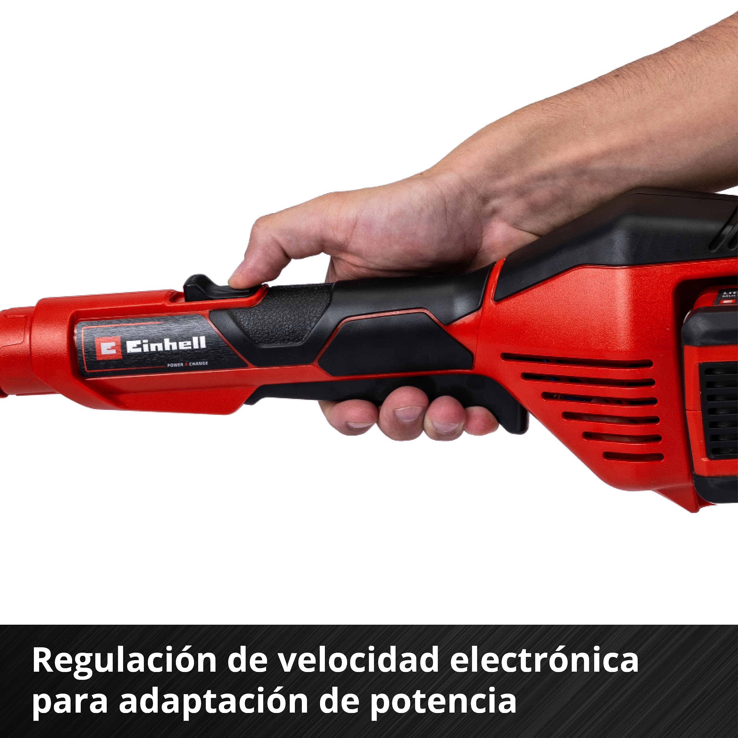 Einhell Cortabordes inalámbrico GE-CT 36/30 Li E - Solo Power X-Change (2 x 18 V, 9000 RPM, Control de Velocidad electrónico, Bobina con inclinación automática, sin batería ni Cargador)