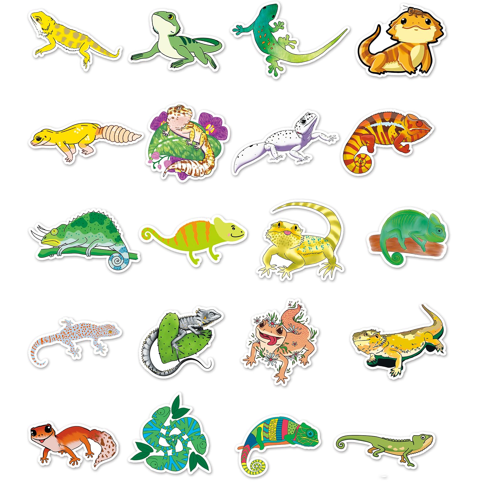 Pack De 3 Pegatinas De Lagarto Gecko Divertidas, Vinilo Impermeable Y Resistente Al Sol, Removibles, Ideales Para Portátil, Botella, Coche Y Móvil