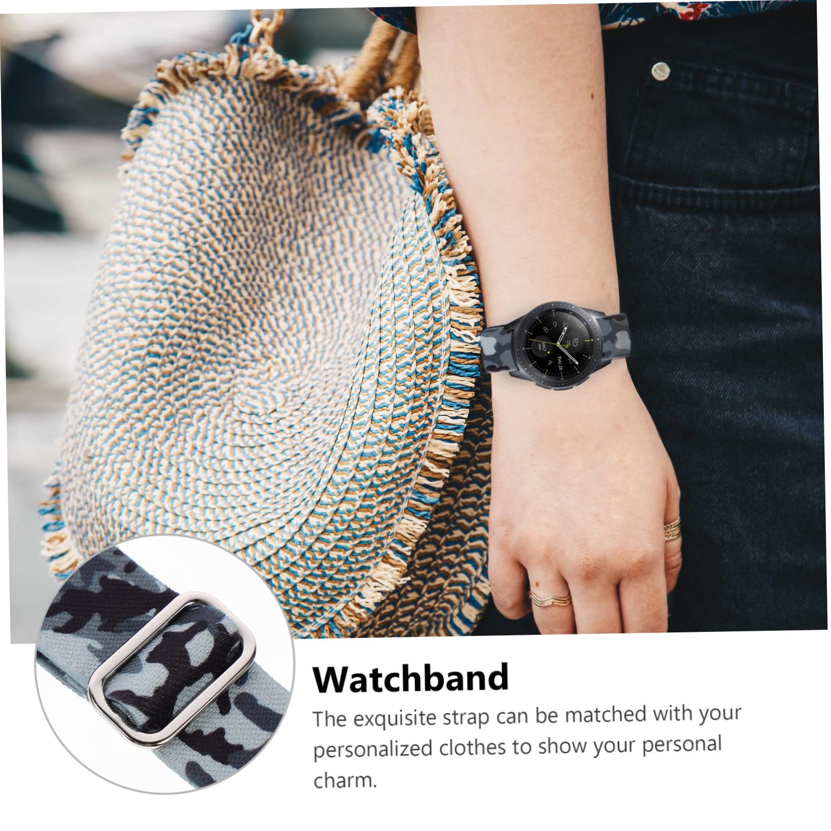 COLLBATH Elastic Watch Band for Watch Active Stretchy Strap Quick Release -friendly for Formal Wear Special Occasions