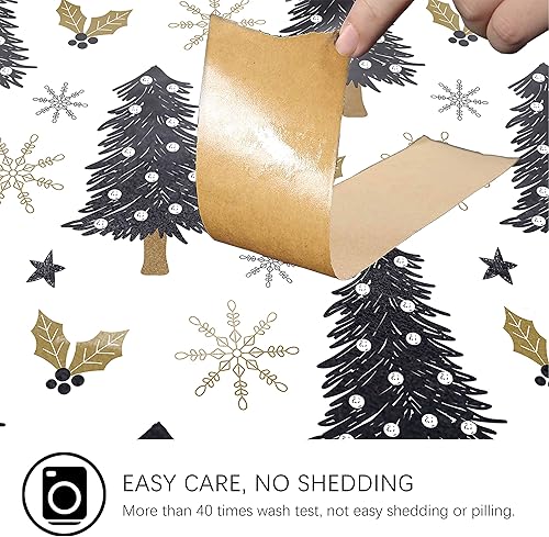 Miniatura 5 de Manta de árbol de copo de nieve de Navidad, mantas y mantas de forro polar Sherpa con peso, acogedora manta de lana cálida y suave para sofá, cama,