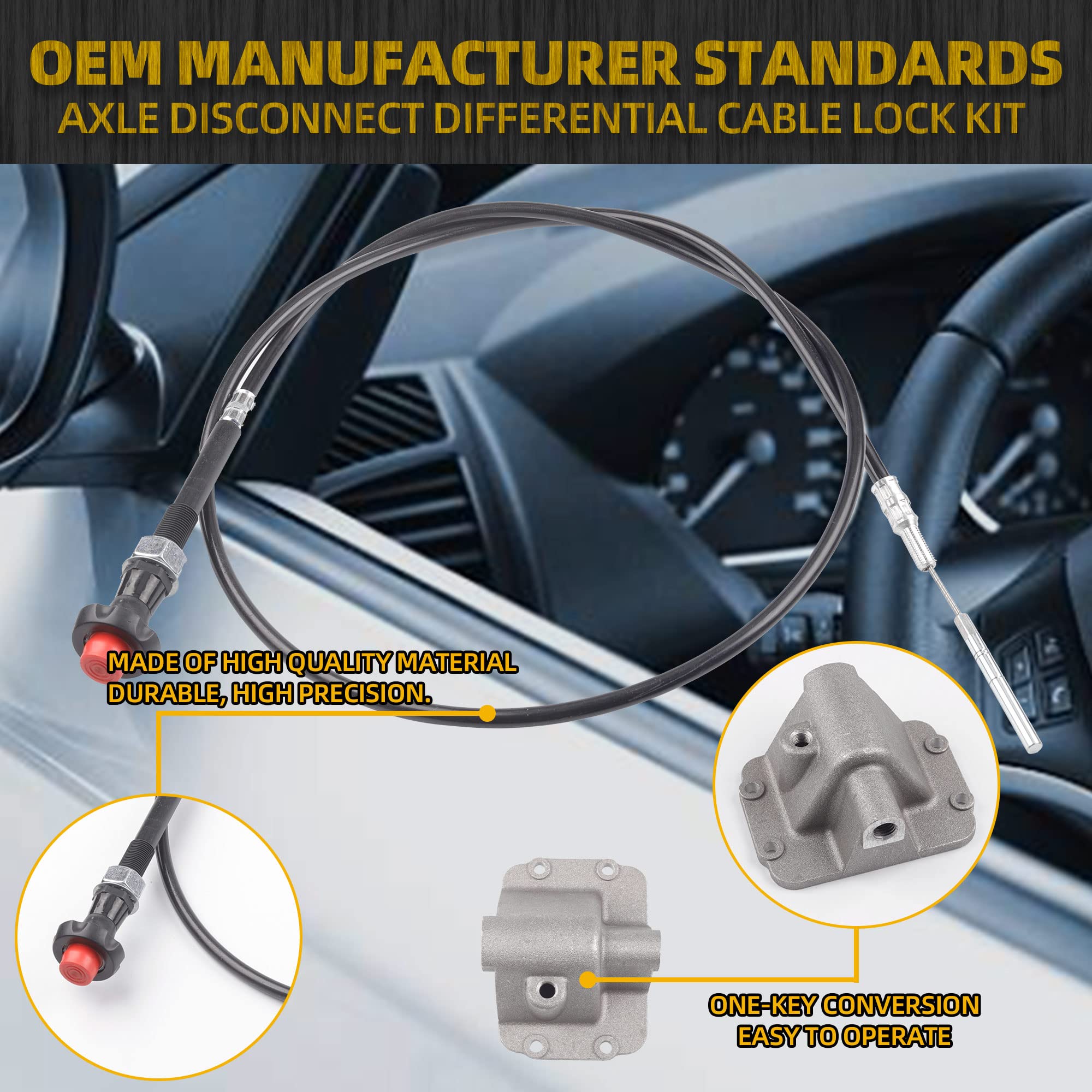 Dasbecan PSL400 Axle Disconnect Differential Cable Lock Kit Compatible with 1994-2002 Dodge Ram 1500 2500 3500