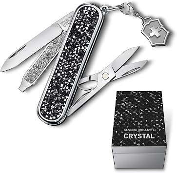 VICTORINOX  Classic SD Brilliant Swiss Army Knife, Multi-Function Knife, Outdoor, Camping, Scissors, Screwdriver with Nail File, Swiss-Made Multi-Tool with 5 Functions, Small, Compact