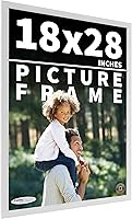 Vista 145 de Poster Palooza Marco de fotos de madera de pino macizo blanco de 18 x 8 Acrílico UV, respaldo de tablero de espuma y accesorios para colgar