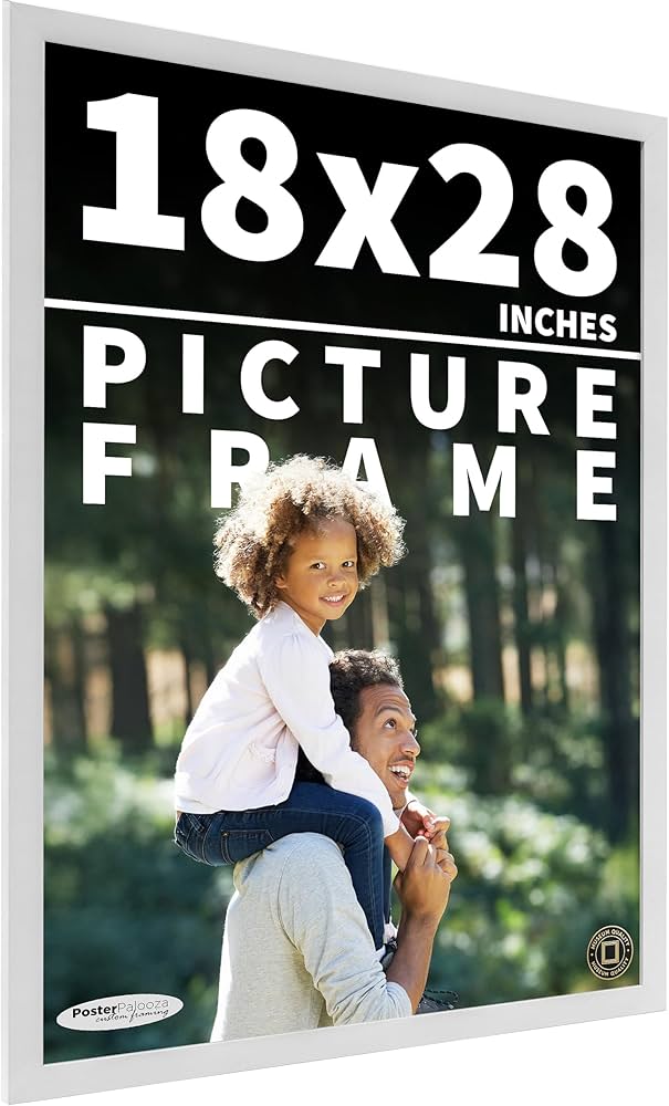 写真（パネル張り） Amazon.co.jp: ポスター Palooza 18x28 フレーム ホワイト 無垢 パイン