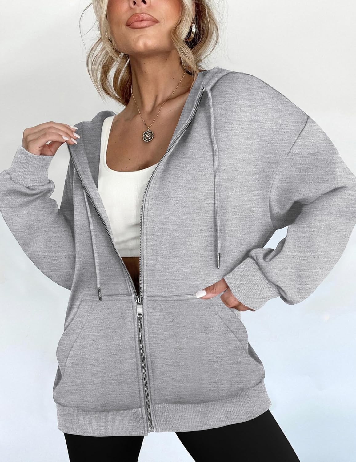 ZEAGOO Hoodies Women Zip Up Hoodie Oversized Sweatshirt Fleece Jackets Spring Fall Winter Coats 2026 Fashion - Image 3