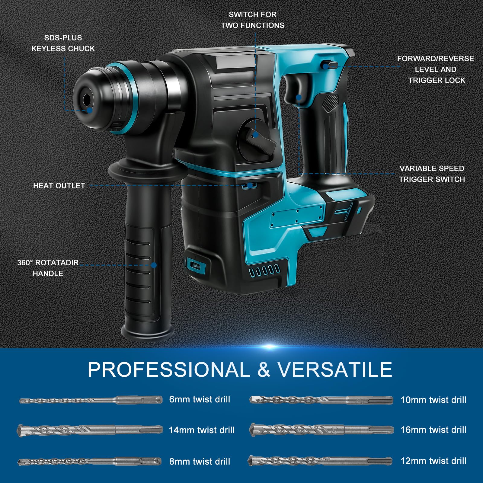Forage à Marteau De Batterie De Système Professionnel 18 V
