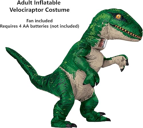 Miniatura 3 de Rubies Disfraz de dinosaurio inflable original para adultos velociraptor estándar Velociraptor