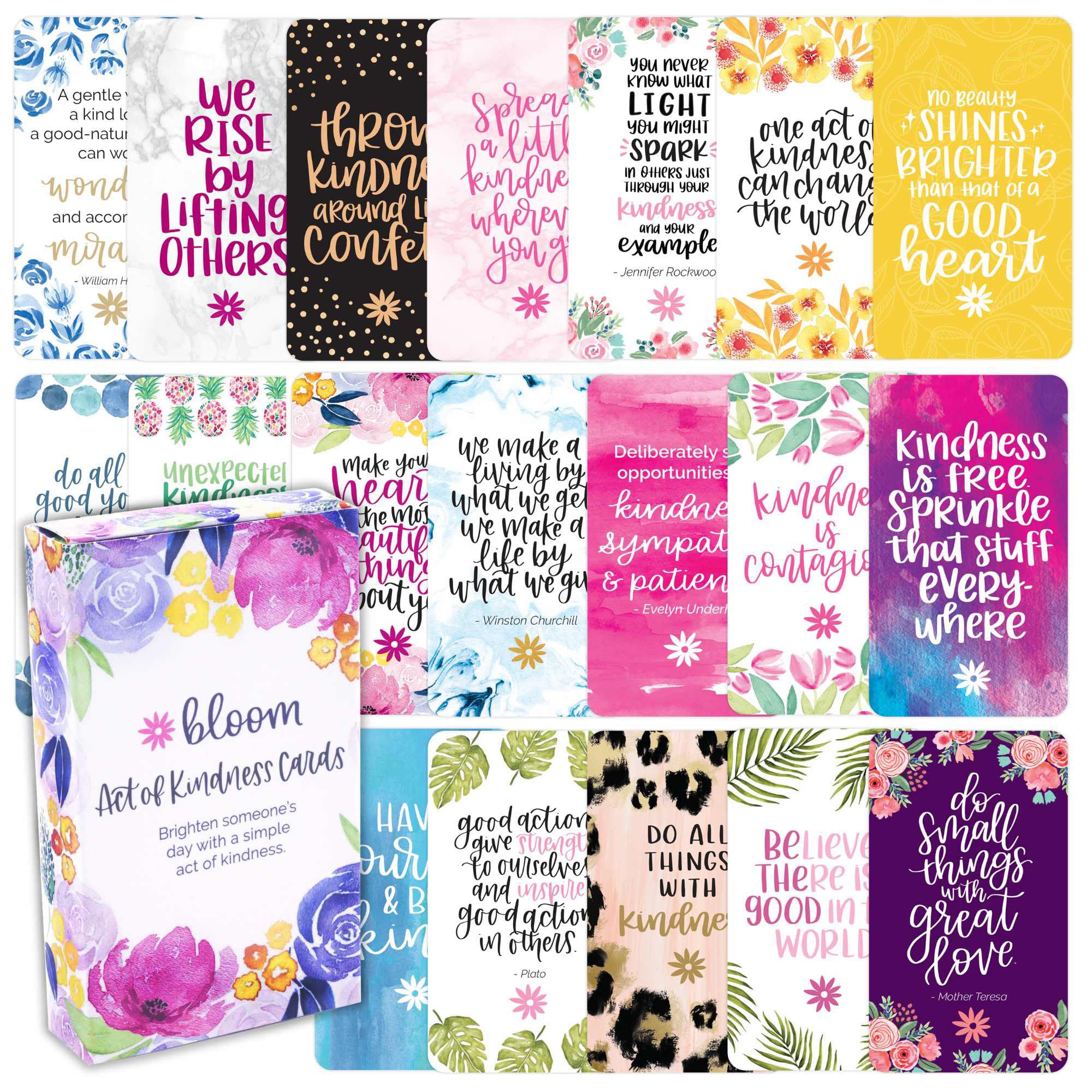 bloom daily planners Act of Kindness Deck - Set of Thirty 2" x 3.5" Cards - Assorted Designs