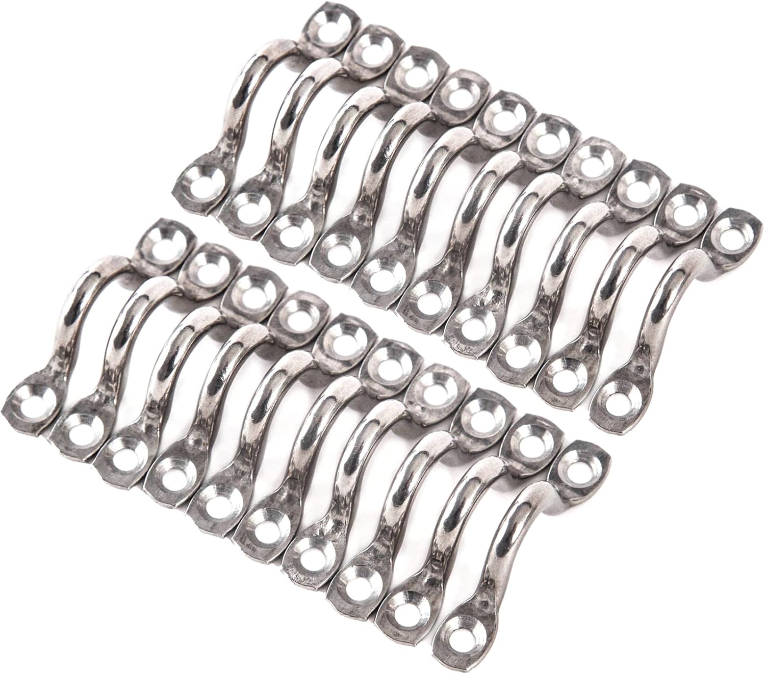 20 -Stainless Steel 316 Oblong Pad Eye Straps Wire Plate Bimini Staple Ring 5mm