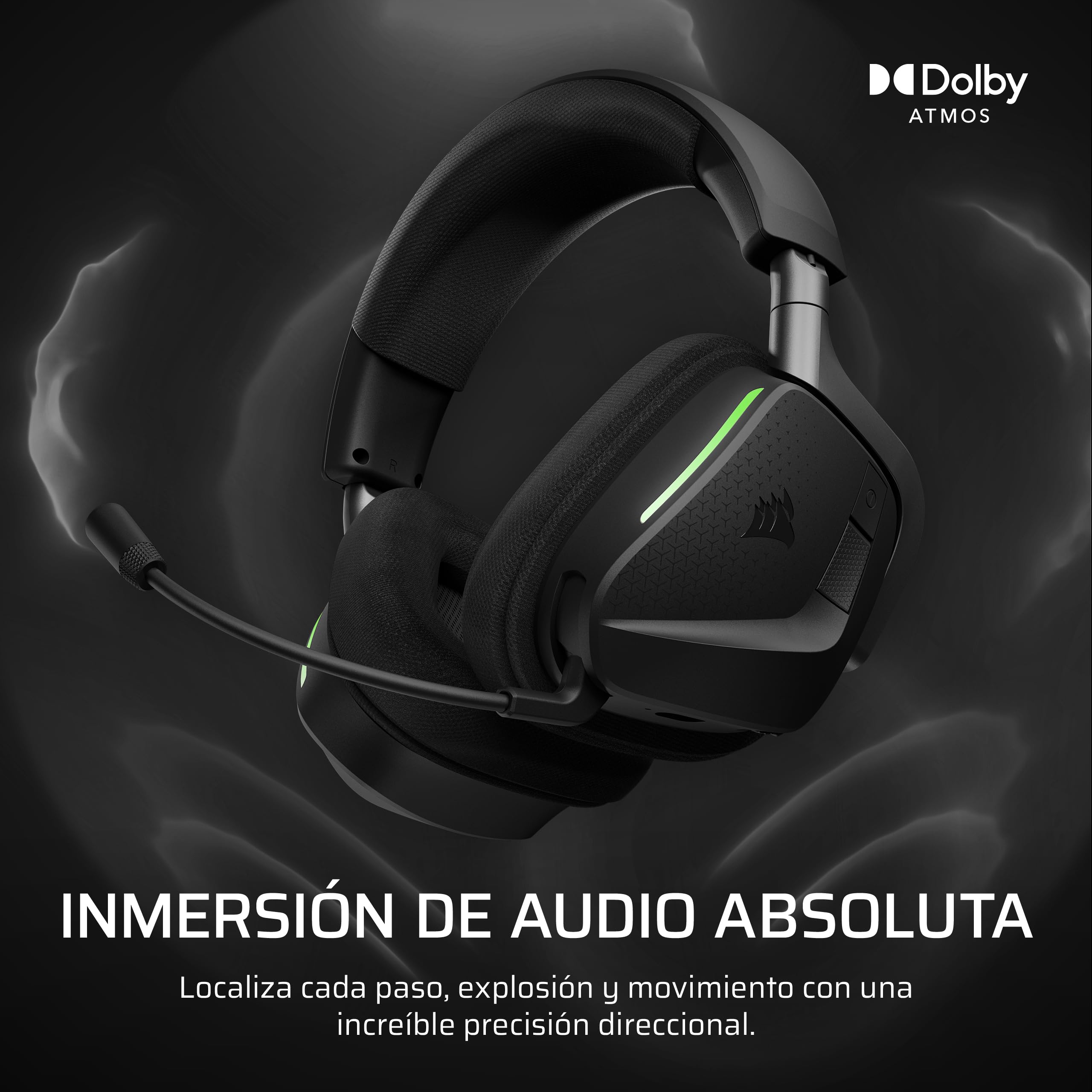 Corsair Void v2 MAX Wireless Bluetooth Auriculares Gaming para Xbox – 2,4 GHz, Dolby Atmos, hasta 70 Horas de Batería, Carga Rápida, Micrófono Nítido, Controles en el Auricular – Carbono