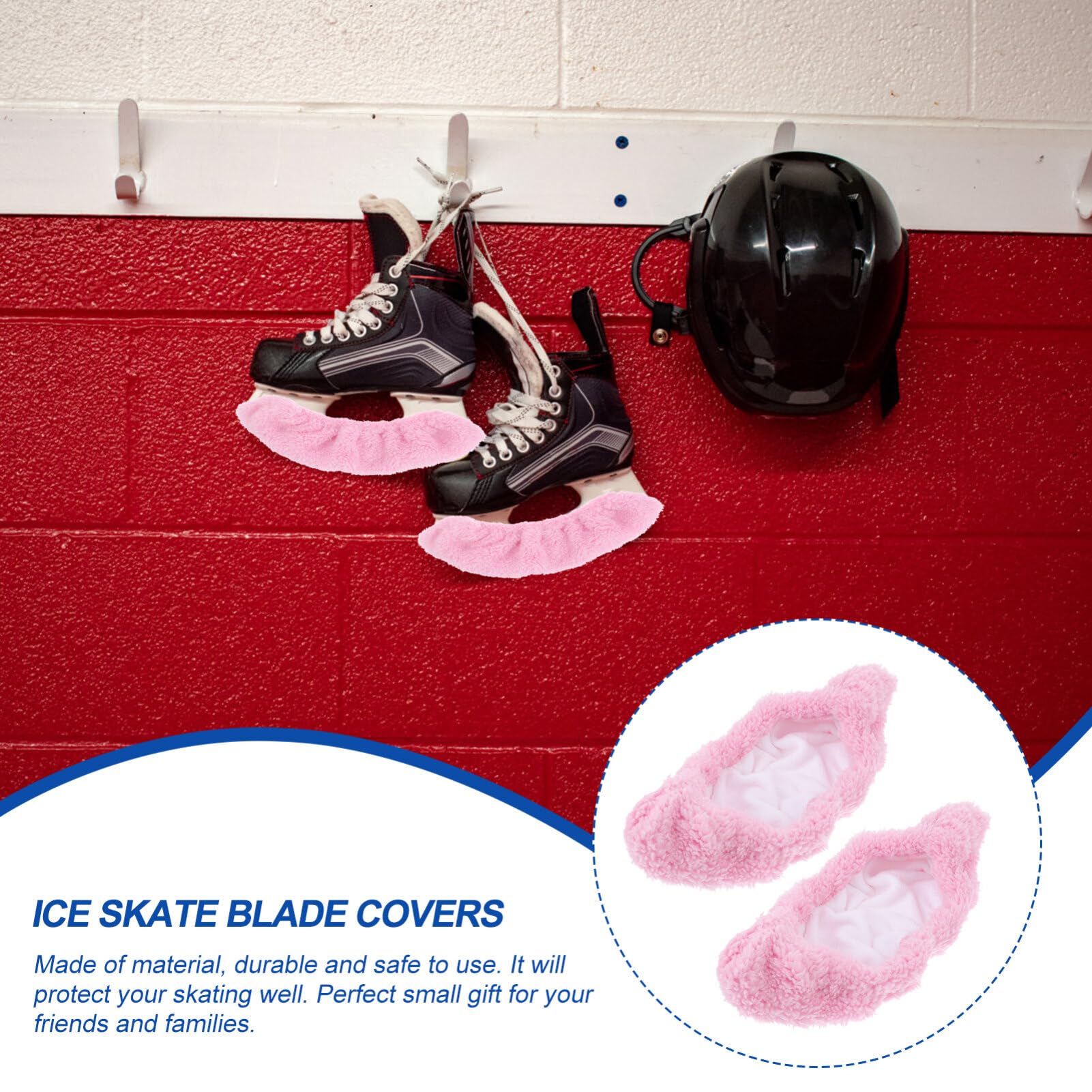 VANZACK Protège-Patins À Glace Couvre-Lames De Patins À Glace Protège-Patins pour Patins De Hockey Housse en Velours pour Tout-Petits Enfants Jeunes Adultes Hommes Femmes Garçons (Rose L)