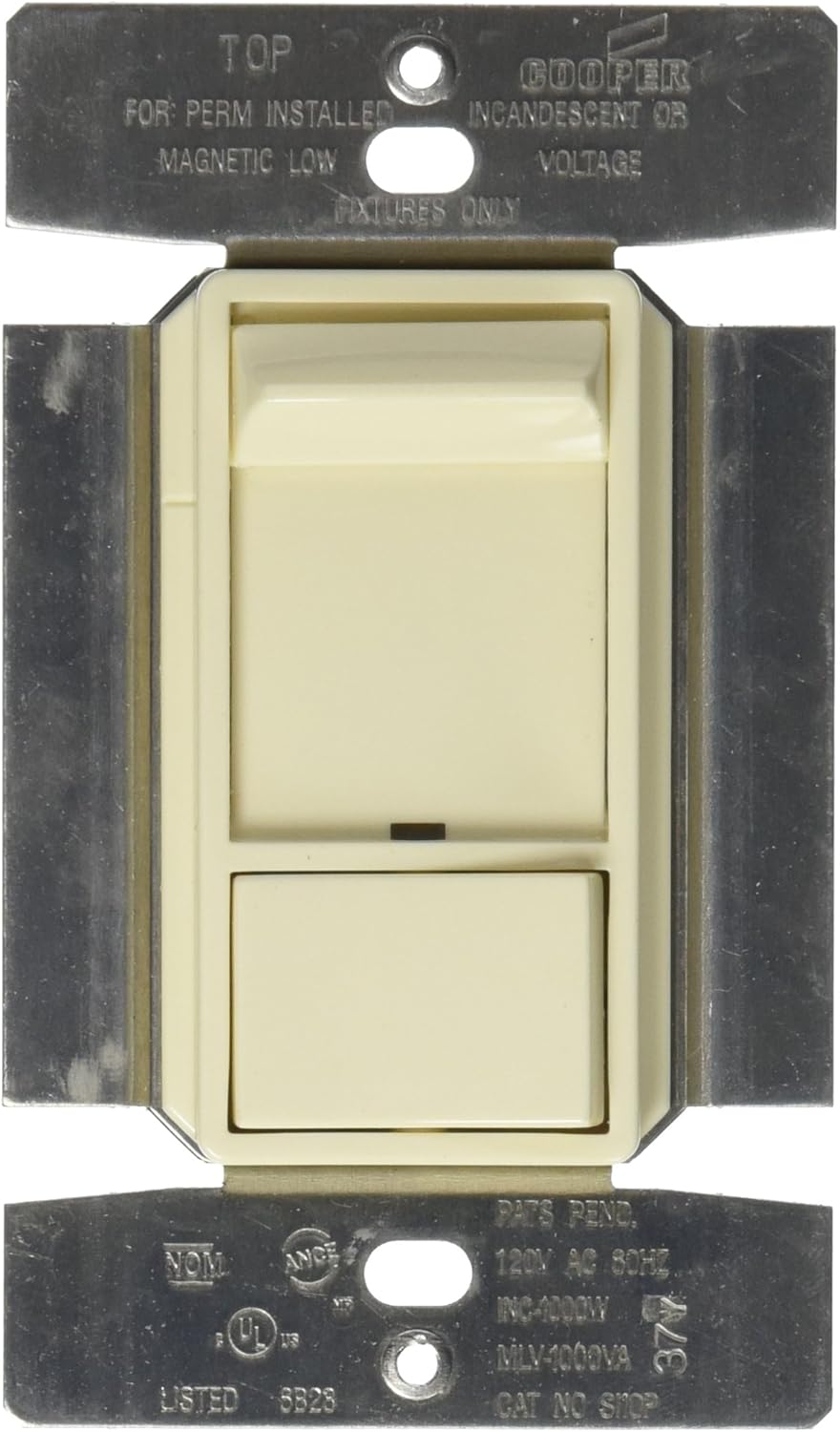 Eaton SI10P-W Skye 3-Way Single-Pole Full Slide Decorator Dimmer with Preset, 1000-watt, White Finish