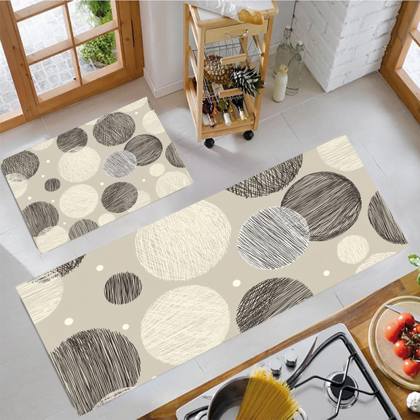Tapis de cuisine antidérapants lavables et anti-fatigue pour évier
