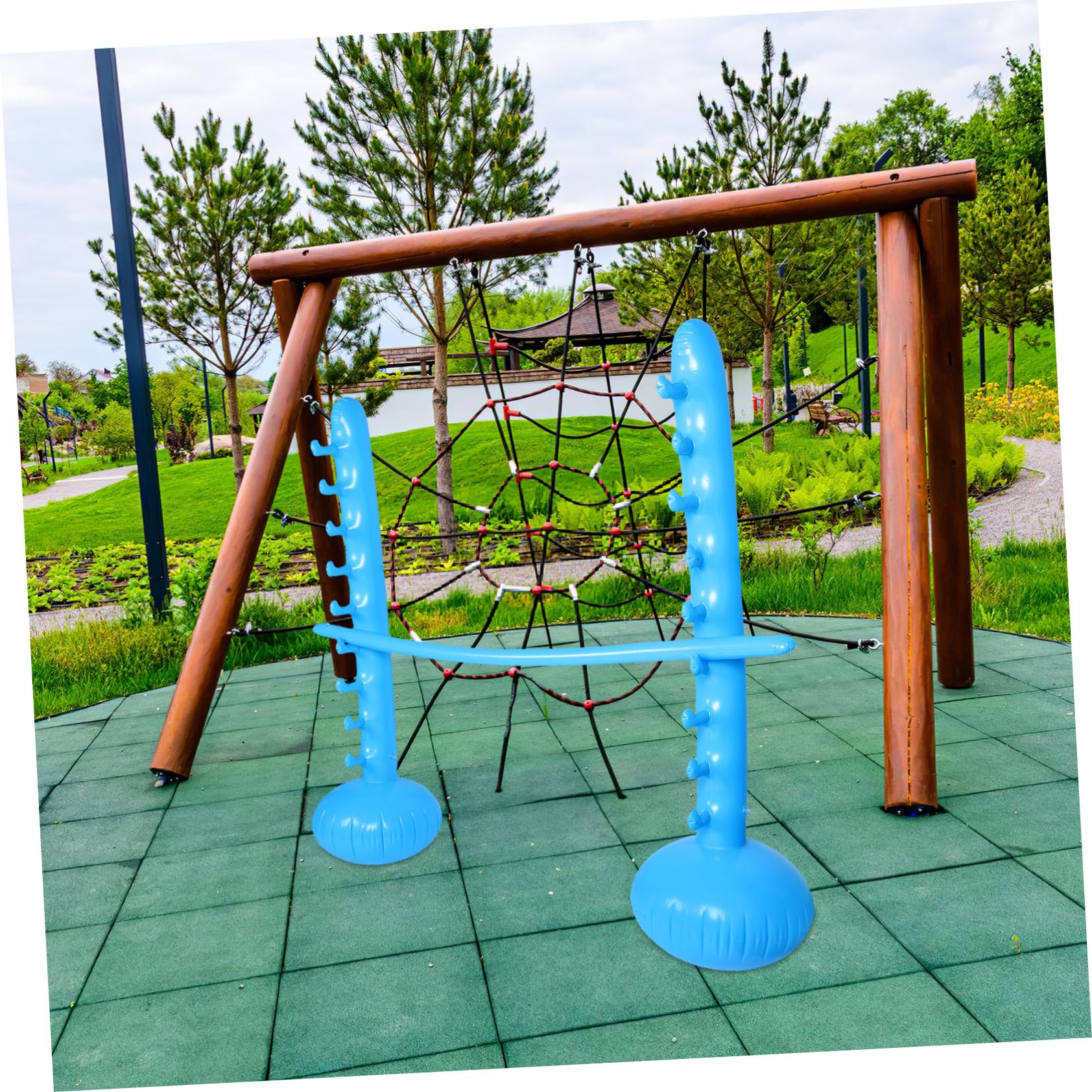 BESTonZON Aufblasbarer Limbo Stick Kinder Hüpfspiel Pvc Material Bunt Interaktives Gartenspiel Party Outdoor Indoor Motorikförderung