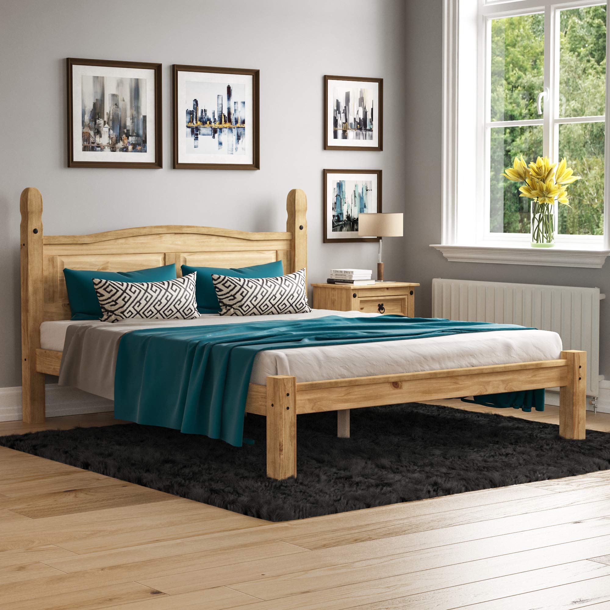 Buy Vida Designs Corona King Size Bed, 5 Foot, Low Foot End Bed Frame