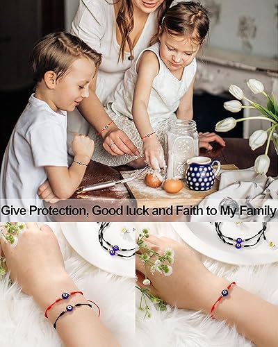 Miniatura 2 de 7 Knots Evil Eye Bracelet for Women Men Baby,Red Balck String Pink Evil Eye Protection Good Luck Matching Couples Jewelry Gifts